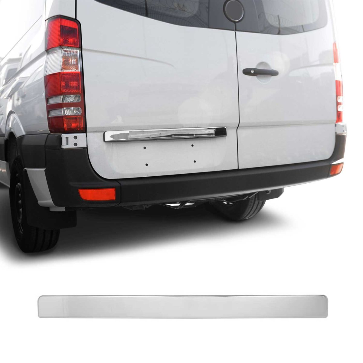Mercedes Sprinter W906 Tailgate Handle Cover - Omac - S.Steel - Gloss Silver - '06-'18 Mercedes Sprinter W906 Tailgate Handle Cover - Omac - S.Steel - Gloss Silver - '06-'18